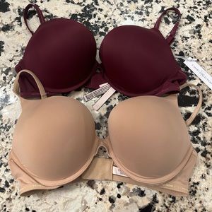 2 NEW Victoria secret push up T-shirt bras size 36c Bundle Lot